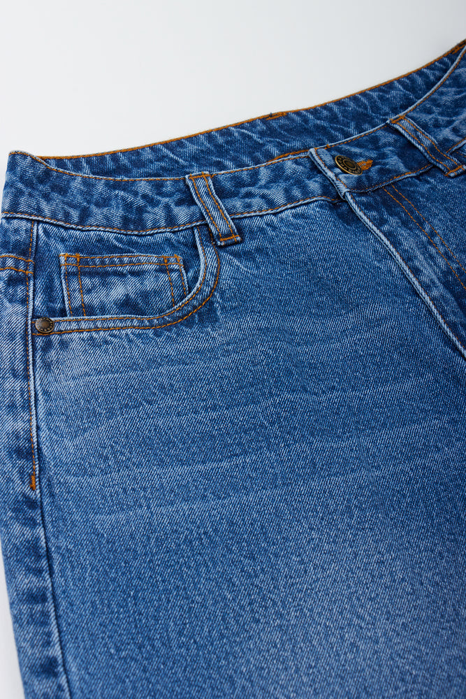 Blue Barrel Leg Jeans (1)