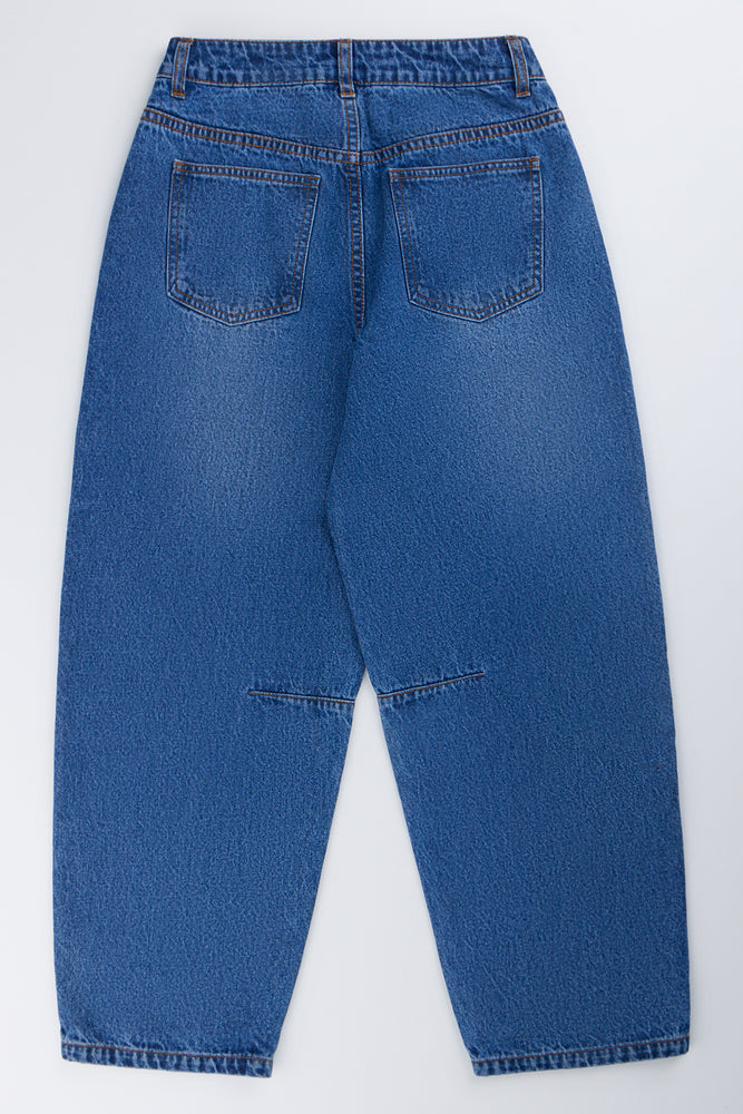 Blue Barrel Leg Jeans (2)