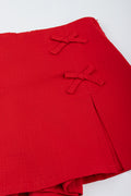 Red Bow Detail Casual Skort (1)