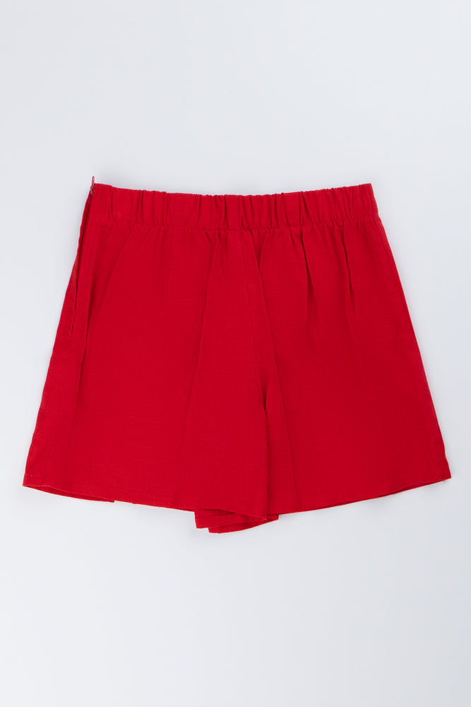Red Bow Detail Casual Skort (2)