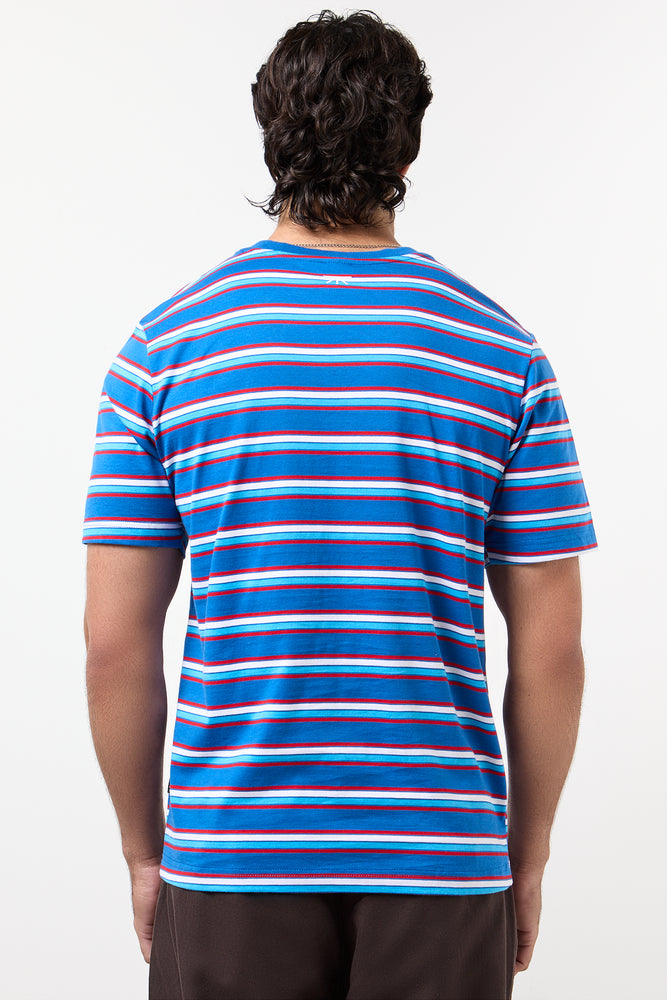 Cobalt Blue Striped Regular T-Shirt (2)