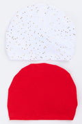 2 Pack Red & White Bow Turban (2)