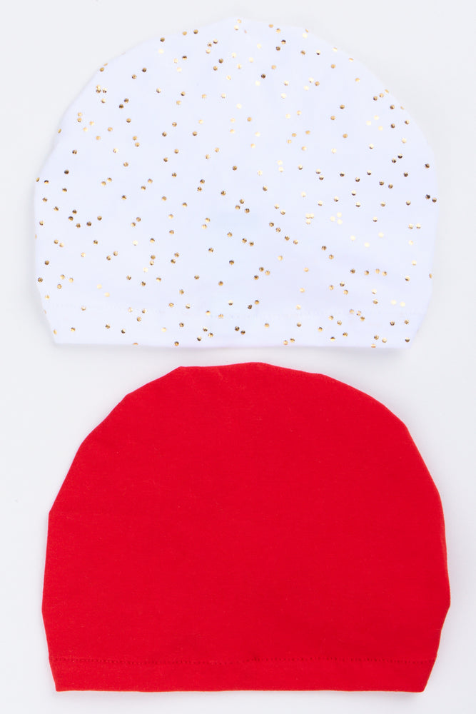 2 Pack Red & White Bow Turban (2)