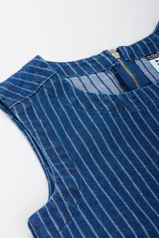 Navy Striped Denim Shell Top (1)