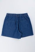 Blue Striped Denim Shorts (2)