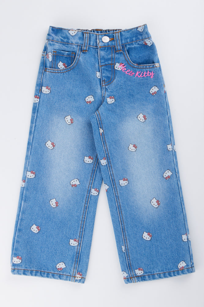 Hello Kitty Print Denim Jeans
