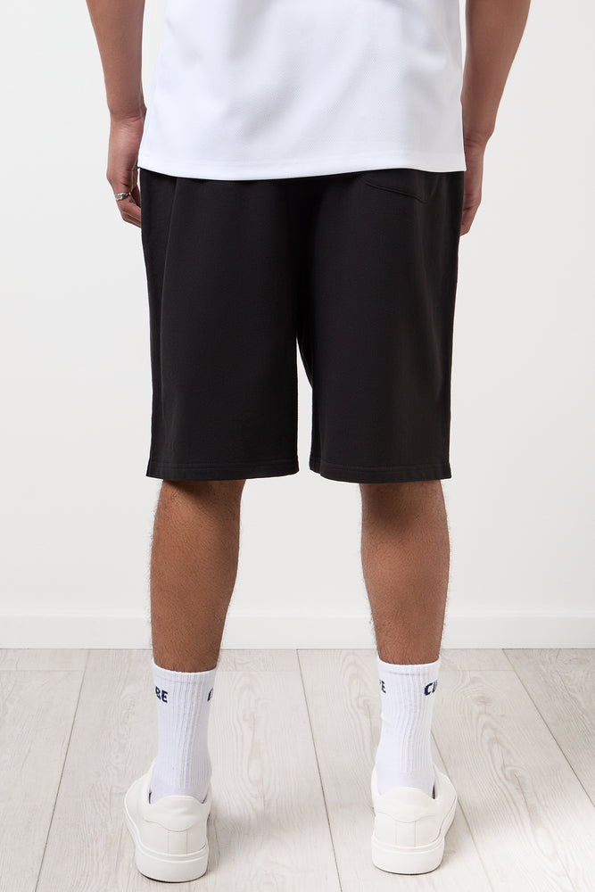 Black Unbrushed Fleece Shorts (2)