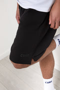 Black Unbrushed Fleece Shorts (3)
