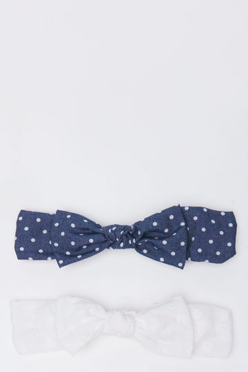 2 Pack Spotted Anglaise Headbands