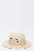 Cat Embroidered Straw Sun Hat (1)