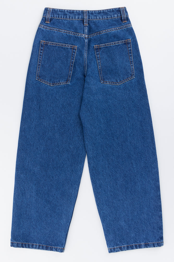 Bright Blue Baggy Denim Jeans (2)