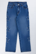 Blue Star Trim Straight Leg Jeans
