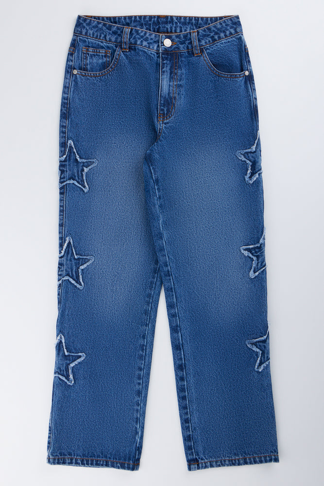 Blue Star Trim Straight Leg Jeans