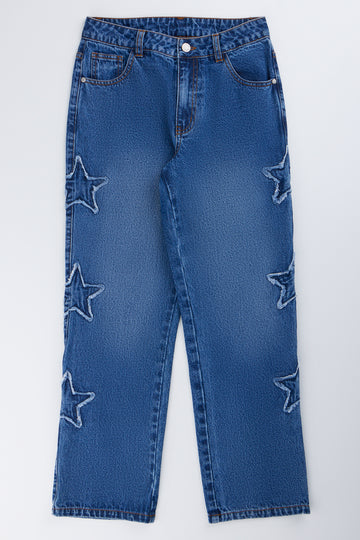 Blue Star Trim Straight Leg Jeans