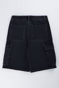 Grey Multi Pocket Denim Shorts (2)