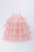 Pink Bow Trim Tulle Dress (2)