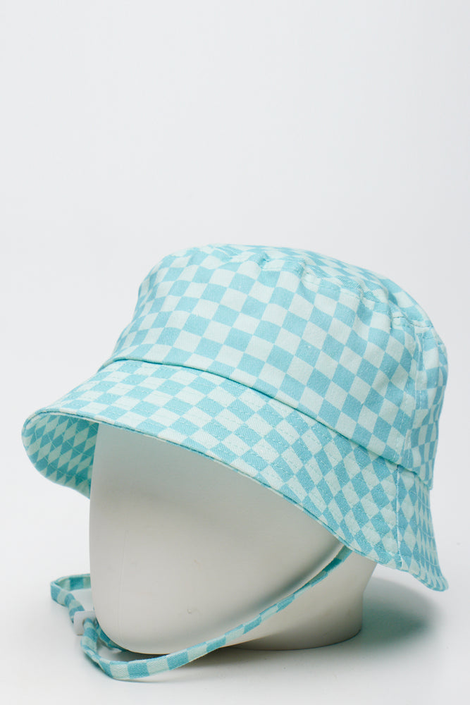 Mint Checkered Bucket Hat