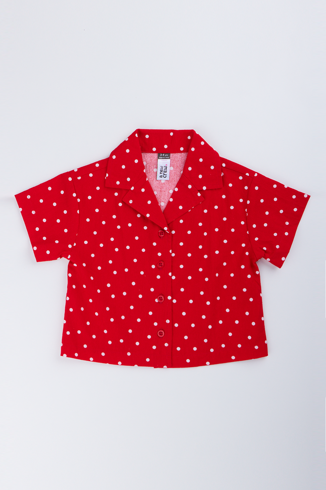 Red Polka Dot Resort Shirt