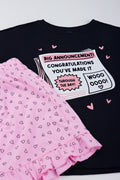 Pink & Black T-Shirt and Shorts Set (1)