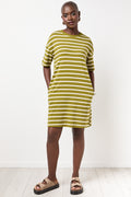 Olive Striped T-Shirt Dress