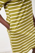 Olive Striped T-Shirt Dress (3)