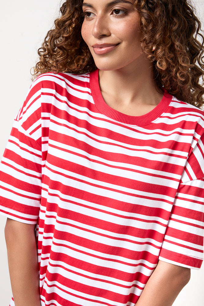 Red Stripe Casual Maxi Dress (3)