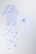 3 Pack Safari Print Sleepsuits