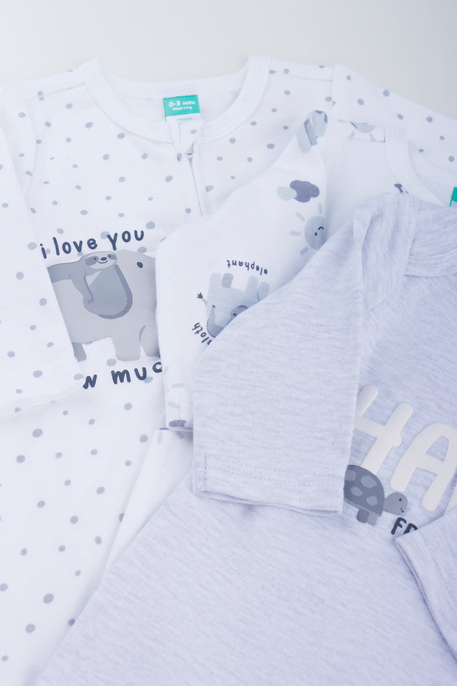 3 Pack Safari Print Sleepsuits (1)