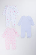 3 Pack Bow Sleepsuits (2)