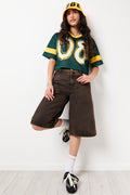 Rust Brown Denim Short Jeans