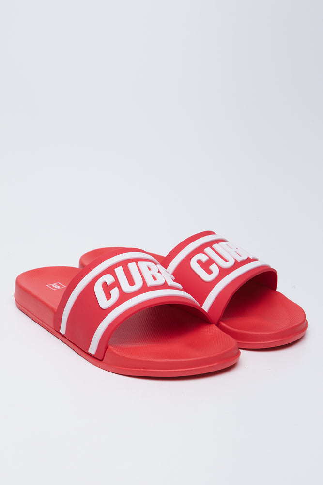 Bright Red Logo Slides
