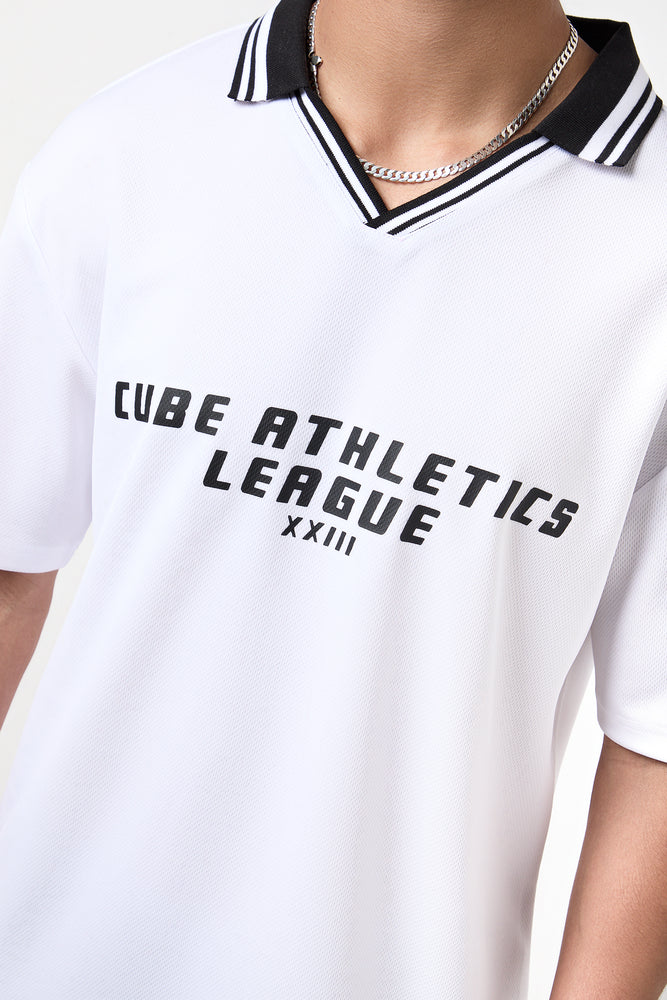 Graphic Print V-Neck Soccer T-Shirt (3)