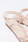 Beige Floral Ankle Strap Sandals (3)