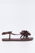 Brown Floral Ankle Strap Sandals (1)