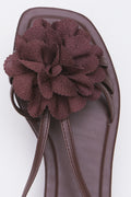 Brown Floral Ankle Strap Sandals (4)