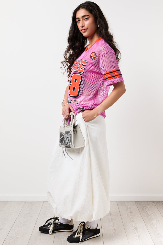 Pink Mesh Graphic Soccer Tee (1)