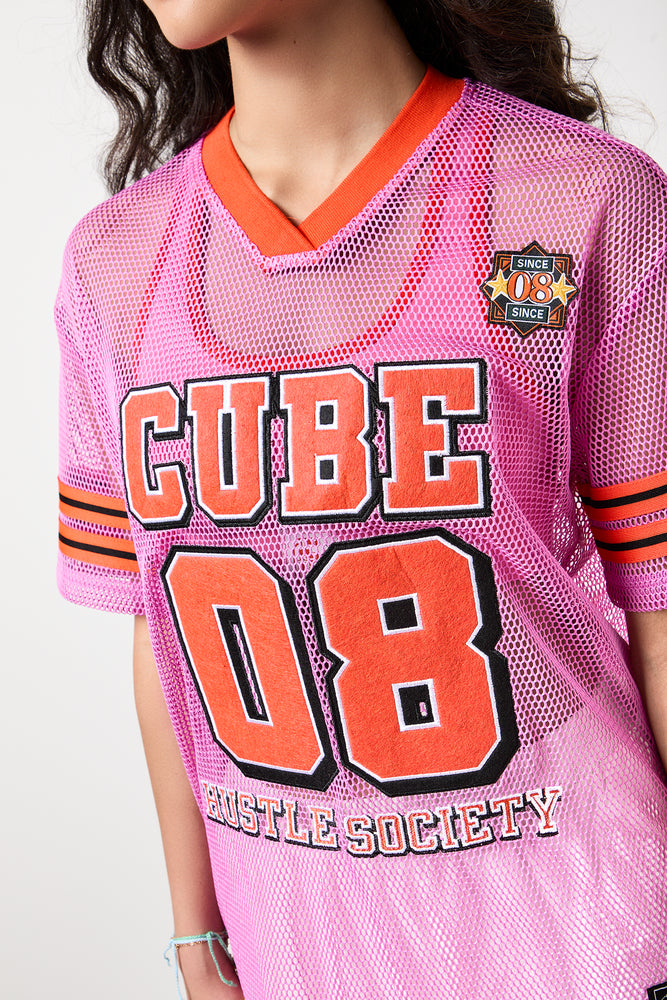 Pink Mesh Graphic Soccer Tee (3)