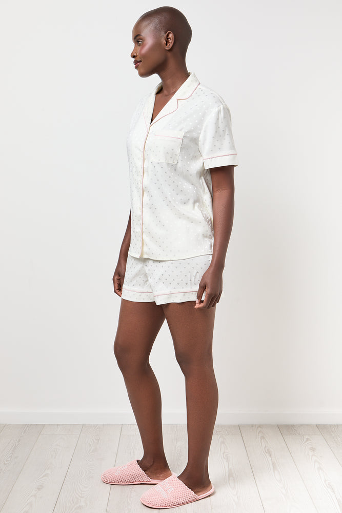 White Heart Print Satin Pyjama Set (1)
