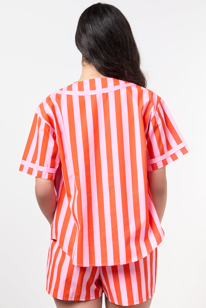 Striped Button Up Shirt Set (2)