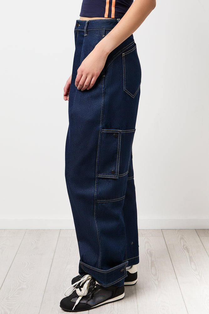 Indigo Utility Cuffed Barrel Pants (1)