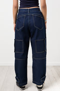 Indigo Utility Cuffed Barrel Pants (2)