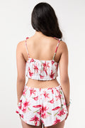 Floral Print Strappy Crop Top (2)