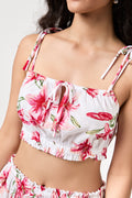 Floral Print Strappy Crop Top (3)