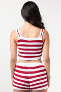 Red & White Striped Knit Vest (2)