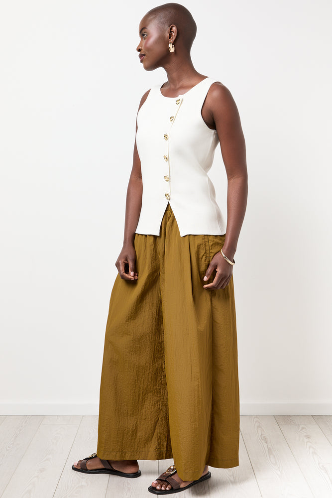Milk Off Centre Button Vest (1)