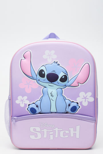 Lilac Stitch Debossed School Backpack