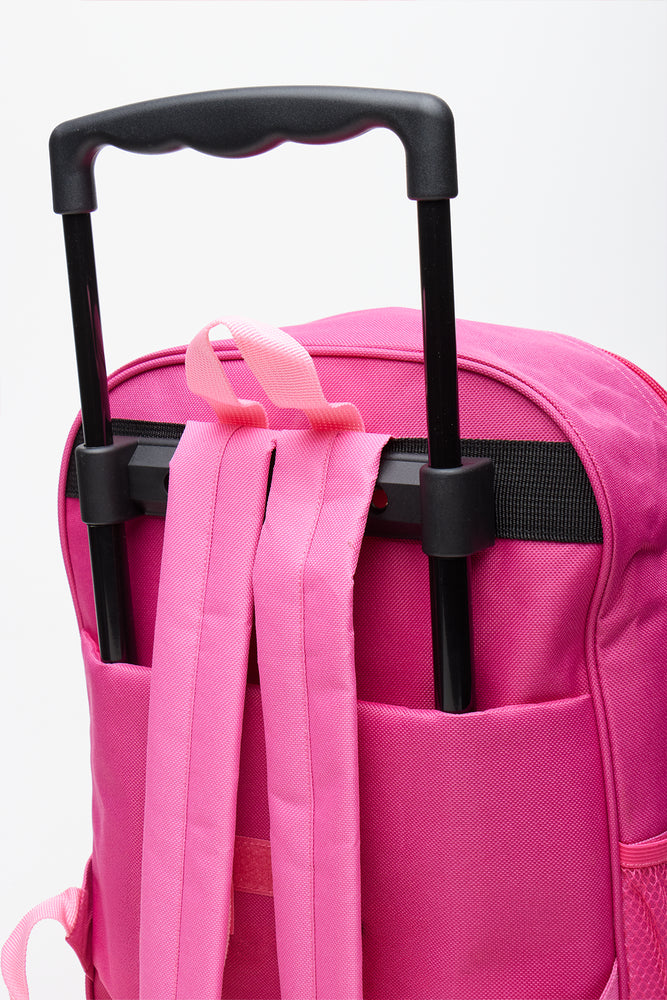 Barbie Printed Pink Trolley Bag (2)