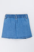 Blue Pleated Denim Skirt (2)