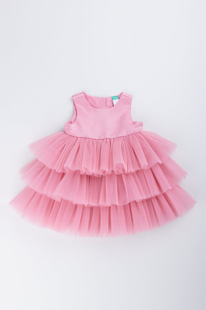 Pink Tiered Tulle Party Dress