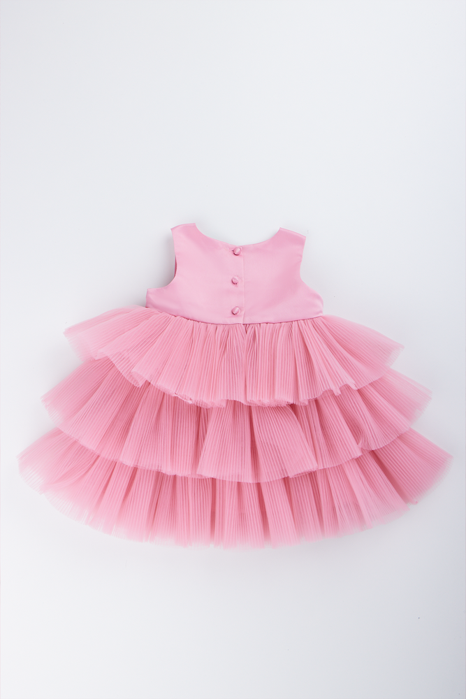Pink Tiered Tulle Party Dress (2)